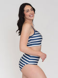 Navy Stripe High-Waist Bottom