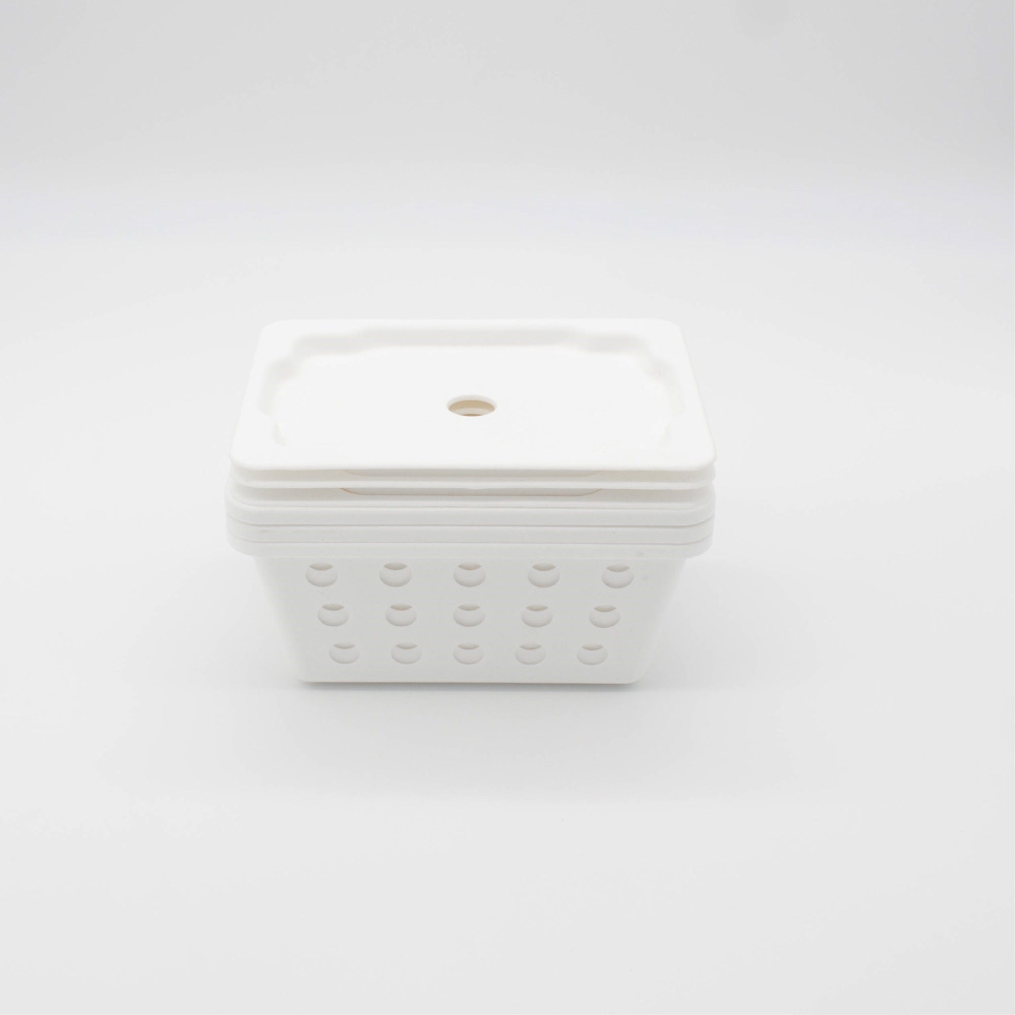 6-Pc Small Basket Set With Lid 7 X 5 X 3 White