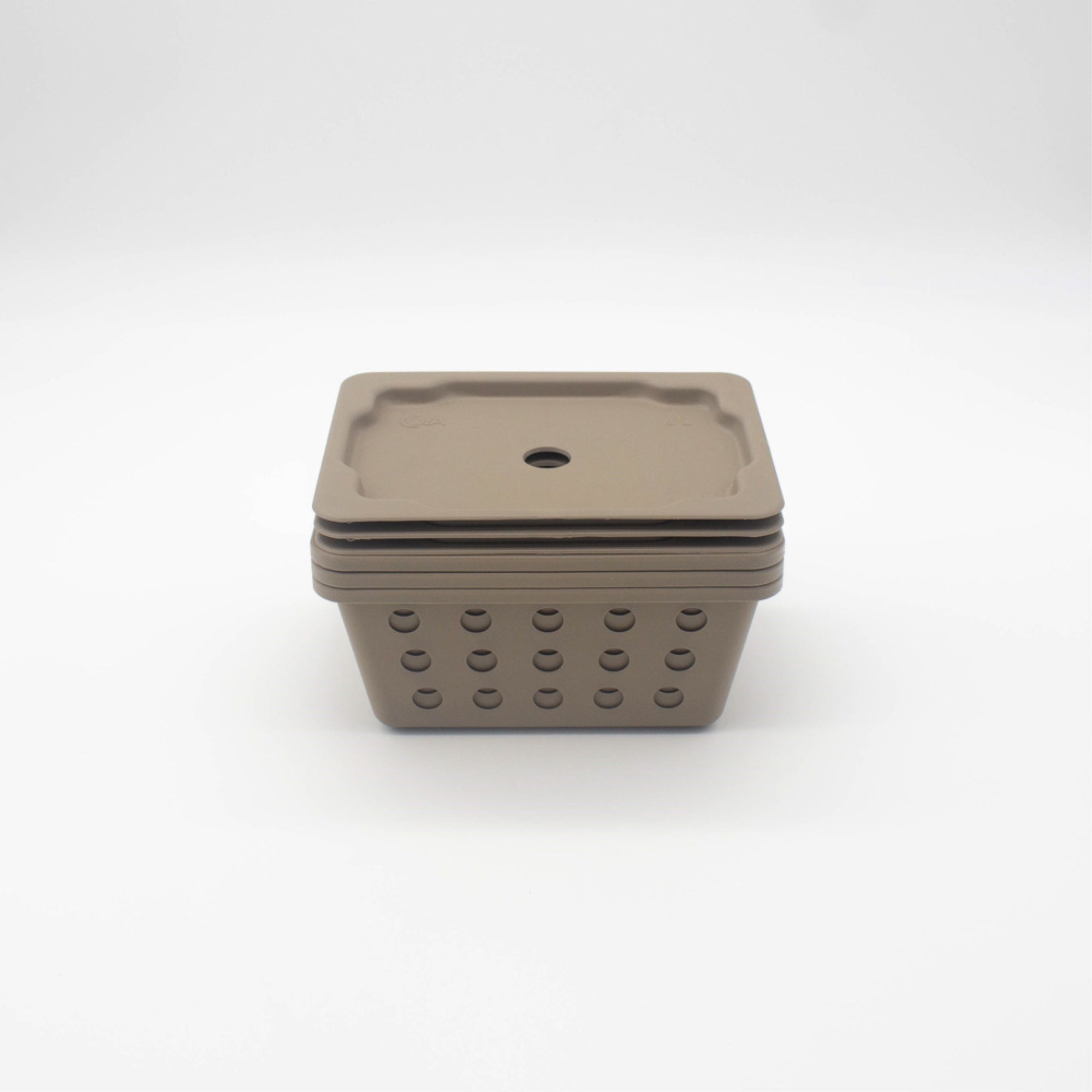 6-Pc Small Basket Set With Lid 7 X 5 X 3 Warm Gray