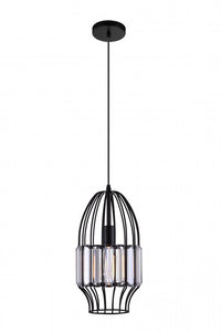 1 Light Down Mini Pendant With Black Finish
