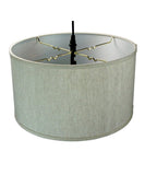 18"W 2 Light Swag Plug-In Pendant Textured Oatmeal with Diffuser Black Cord