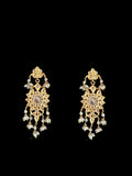 DLN123 Himah long necklace with earrings in real aquamarine beads ( SHIPS IN 2 WEEKS )