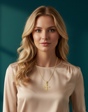 Gilded Glory Cross Necklace