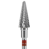CARBIDE NAIL DRILL BIT FOR LEFT-HANDED USERS, "CONE" RED EXPERT, HEAD DIAMETER 6/14MM (FT73R060/14) (#205) -STALEKS™
