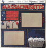 Reminisce Massachusetts Collage 12 x 12 Scrapbook Paper 1 Sheet (SFL021)