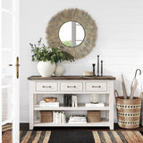 Jofran Madison County Reclaimed Solid Wood Farmhouse Harris Console Sofa Table, 50,Vintage White