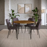 Jofran Maddox Mid-Century Modern Faux Leather Upholstered Dining Chair Set Of 2, Blueberry