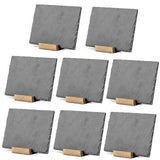 Ilyapa Mini Chalkboard Signs with Stand, 8 Pack Rustic 5x6 Inch Small Slate Tabletop Chalk Boards with Wood Stands Set, Food S