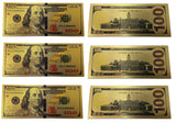 12 Gold $100 Bill Bookmarks For Kids - Quality Thick Book-Marks (1 Dozen) To Promote Reading - One Hundred Dollar Us Bank Note -