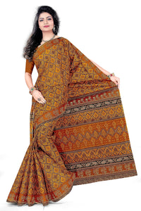 Tamaira Fashion Women'S Plain Weave Pure Cotton Saree Without Blouse Piece(11188_Mustard)