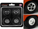 Centerline/Keystone Wheel and Tire Set of 4 pieces from 1970 Plymouth HEMI Cuda for 1/18 Scale Models by ACME