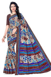 TAMAIRA FASHION Women's Hand Painted Pure Cotton Saree Without Blouse Piece(11200_Beige&Turquoise)