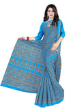 Tamaira Fashion Womens Plain Weave Pure Cotton Saree Without Blouse Piece(2336_Turquoise)