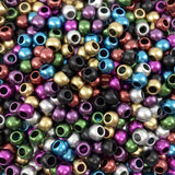 400 Matte Metallic Acrylic Large Hole Beads 10mm with 4.8mm Hole