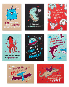 American Greetings Valentine's Day Cards for Kids Classroom, Creatures and Monsters (40-Count)