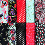 Quiltable 10Pcs Floral Cotton Fat Quarters Fabric 18 x 21 for Sewing & Quilting Bundles and DIY Craft Patchwork (Multy 2)