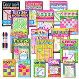 17-Pack 1400+ Sudoku Puzzles for Adults, Large WordSearch Puzzle for Adults, Aging Seniors Brain Stimulation Activity Books (Var