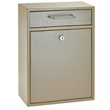 Mail Boss 7419 High Mounted MailboxOffice Drop Comment Letter Deposit, Tan Secure Heavy Duty Vertical Wall Hanging Locked Steel