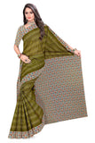 Tamaira Fashion Womens Plain Weave Pure Cotton Saree With Blouse Piece(11296_Mehendi)