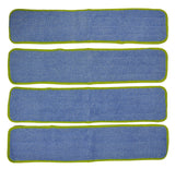 CleanAide Microfiber Wet Mop Pad Refill, 24 Inches, Green, Pack of 4