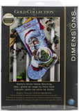Dimensions 7008985, 16 Long Gold Collection Santas Snow Globe Counted Cross Stitch Christmas Stocking, 14 Gray Aida
