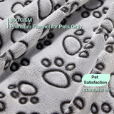 Stuffed Premium Soft Dog Blanket, with Flannel Grey Cute Paw Print, 24 * 32 inches, Cat Blanket Puppy Pads Supplies Dog Products