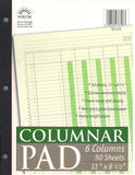 Norcom Columnar Pad, 6 Columns, 11 x 8.5 Inches, 50 Sheets (7670610)