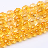 60PCS 6MM Beads Natural Citrine Stone Round Loose Beads Gemstones for Jewelry Making DIY 15Inches Gemstones for Jewelry Making D