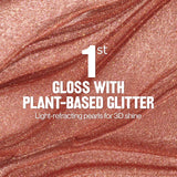Revlon Super Lustrous Glimmer Gloss, Non-Sticky Lip Gloss, High-Shine Finish, Plant-Based Glitter, 006 Bronze Spark, 0.13 Fl Oz