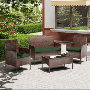 Pakunoda 3 Pack of Outdoor Seat Cushion Replacement Set Suitable for 4 Pieces of Wicker Rattan Furniture Terrace Guest Set Sofa