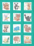 Jack Dempsey Needle Art Forest Friends Embroidery Kit, 9 x 9 Blocks, White