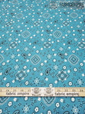 Polycotton Printed Paisley Pattern Fabric / 60 Wide/Sold by The Yard (Light Blue)