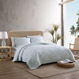 Tommy Bahama - Queen Quilt Set, Reversible Cotton Bedding with Matching Shams, Coastal Super Soft Bedding Set (Palmday Light Gre