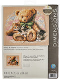 Dimensions Teddy & Kittens Counted Cross Stitch Kit, 14 Count Beige Aida, 14 x 12