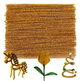 Caydo 100 Pieces Glitter Golden Pipe Cleaners Craft Supplies Flexible Chenille Stems for DIY Crafts Project and Home Decorations