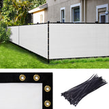 Amgo Custom Made 4' X 49' White Fence Privacy Screen Windscreen With Bindings & Grommets, Heavy Duty For Commercial And Residential, 90% Blockage, Cable Zip Ties Included (We Customize),Decorative Fences
