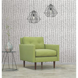 RoomMates RMK12275PL Tick Marks Peel and Stick Wallpaper, Black, White