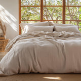 Bedsure 100% Muslin Cotton Duvet Cover Queen Size - Ultra-Soft, Breathable & Lightweight - Linen Like Gauze Comforter Cover Set 