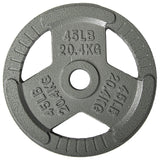 Fitvids Cast Iron Plate Weight Plate for Strength Training and Weightlifting, 2-Inch Center, 45LB (Single)