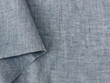 100% Linen Fabric - Yarn Dyed Chambray, Pre-Washed, Lightweight Crisp & Cool Handfeel, 52-54 Wide - The Linen Lab (Driftwood Blu