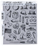 Stampers Anonymous Tim Holtz Cling Stamps 7X8.5, Crazy Things