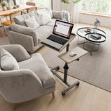 Furist Adjustable Bedside Laptop Desk with Mouse Pad on Wheels, Adjustable Overbed Table,Rolling Computer Stand,Hospital and Hom