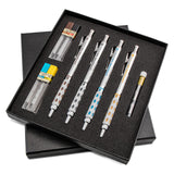 Pentel Arts GraphGear 1000 Premium Gift Set with Refill Leads & Erasers (PG1000BXSET) , Black , 0.3mm, 0.5mm, 0.7mm, 0.9mm