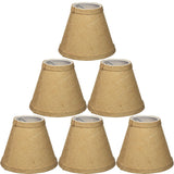 Urbanest Chandelier Lamp Shade 6-inch, Hardback, Clip On, Burlap(Set of 6)