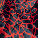 Plutus Red Black Plush Faux Fur Luxury Throw Blanket 36In X 60In