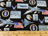 Sykel Enterprises Cotton United States of America Air Force Cotton Fabric Print (D562.07)