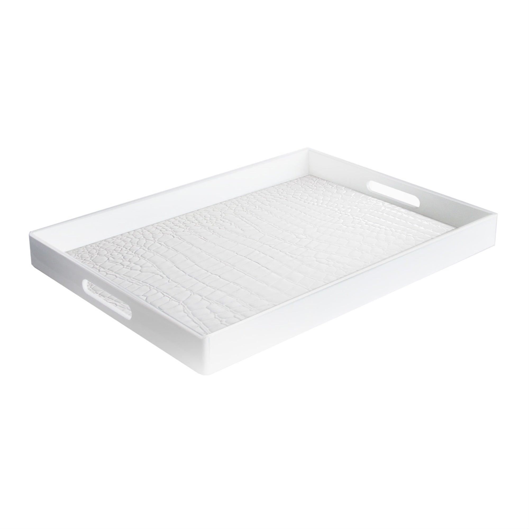 Angular White Serveware Tray 14X19''