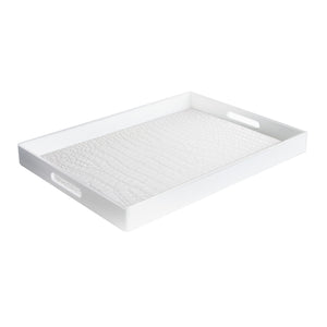 Angular White Serveware Tray 14X19''