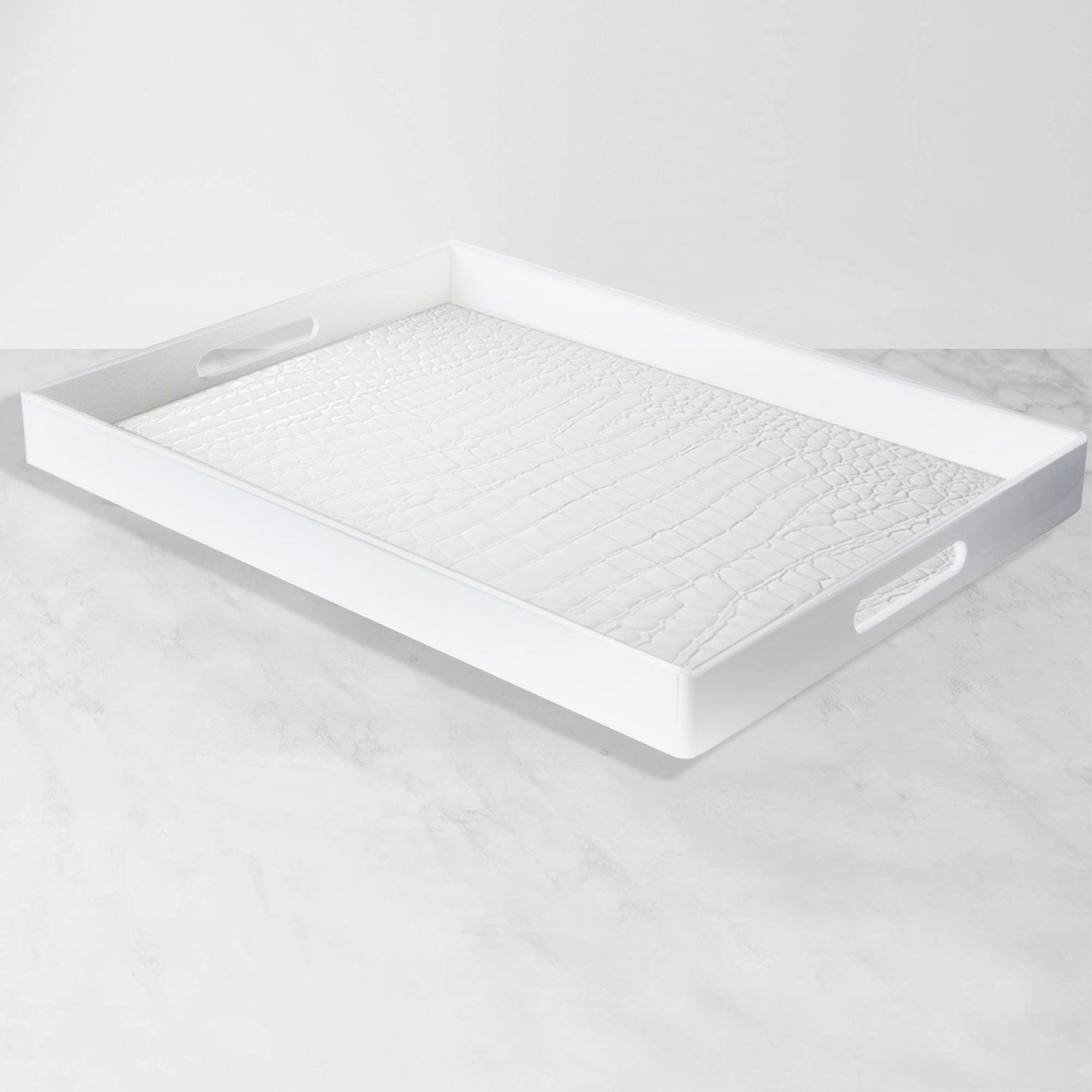 Angular White Serveware Tray 14X19''