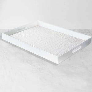 Angular White Serveware Tray 14X19''